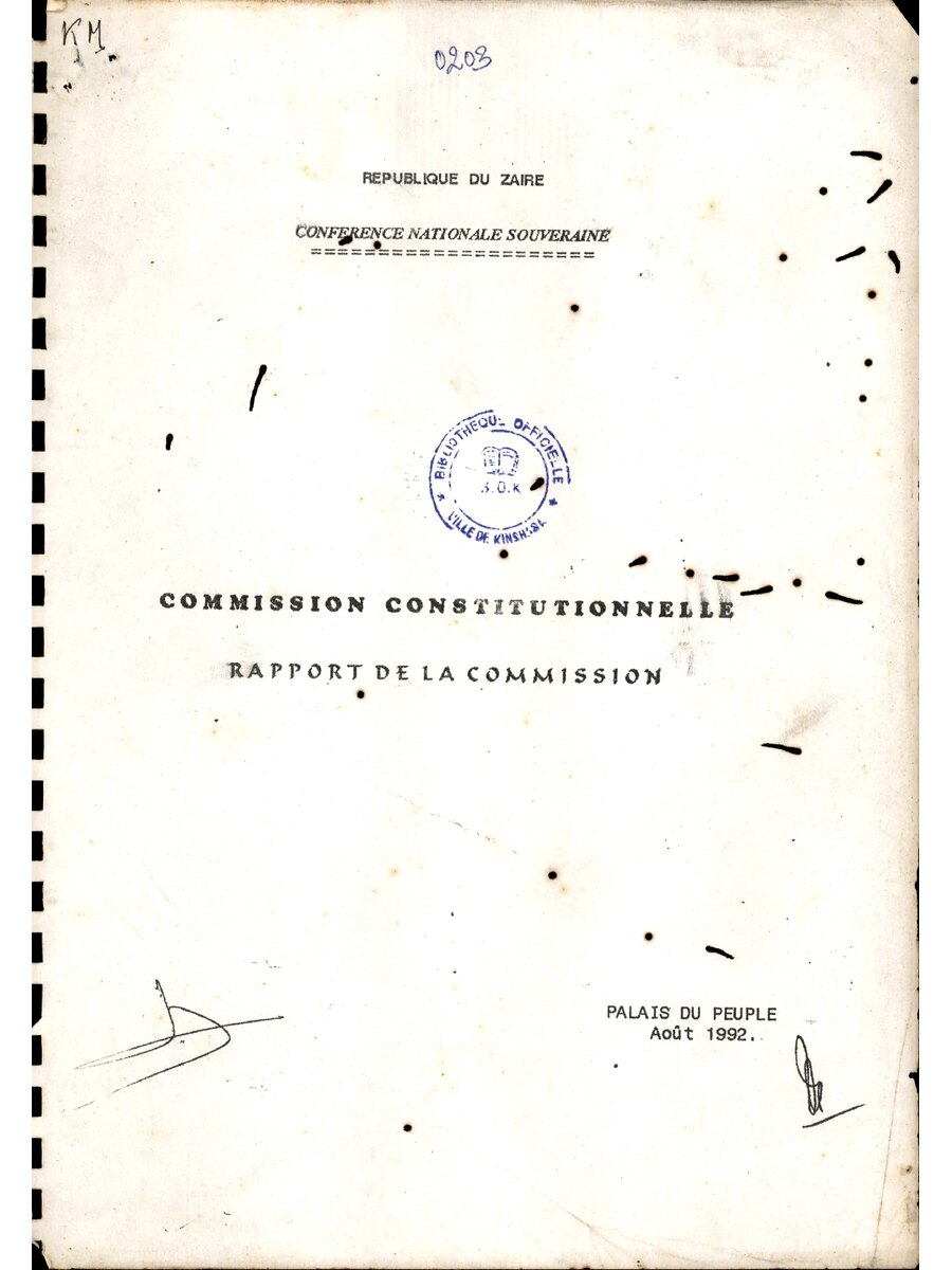 1992 08 CNS Commission Constitutionnelle Rapport de la Commission 682553802