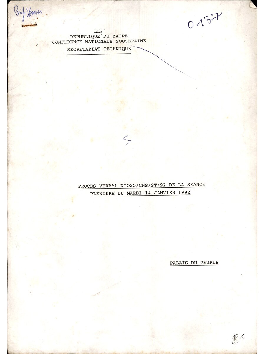 1992 01 14 CNS PV 020/CNS/ST/92 de la séance plénière 725913220