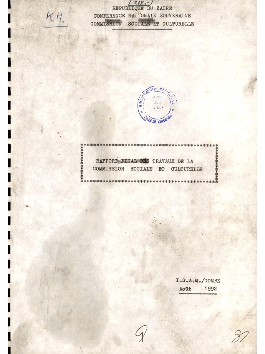 1992 08 CNS Rapport Final Des Travaux De La Commission Sociale Et Culturelle 20110899