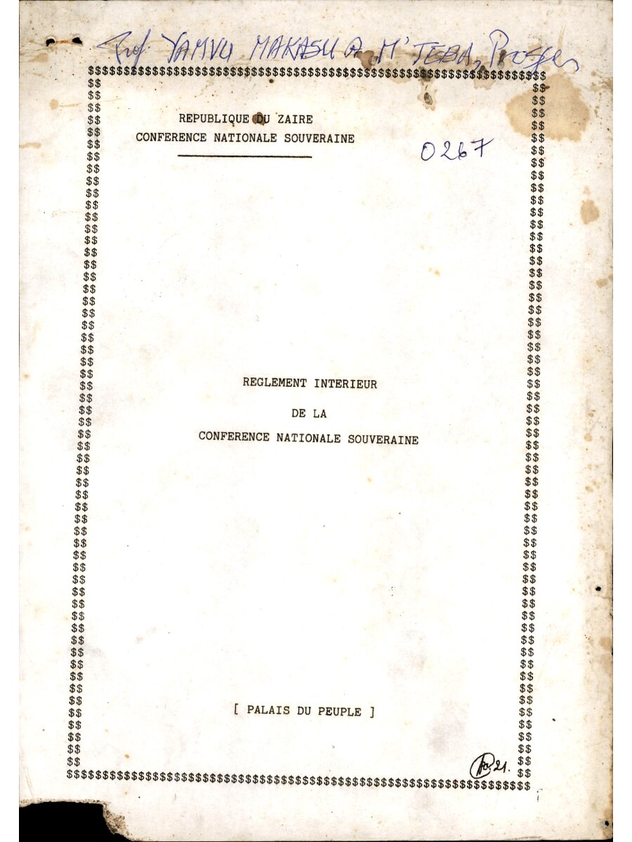 1992 CNS Réglement Intérieur de la Conférence Nationale Souveraine 1960140307