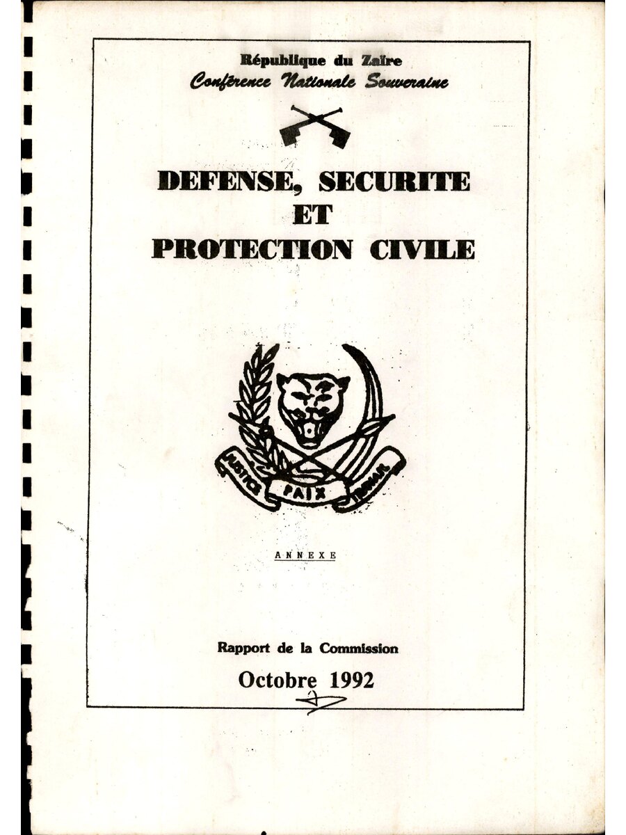1992 10 CNS Rapport De La Commission De Defense Securite Et Protection Civile  788655726