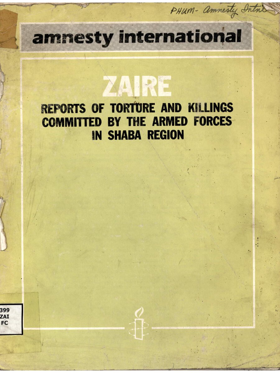 1986 Report of torture and killings committed by armed forces in the Shaba region721775667